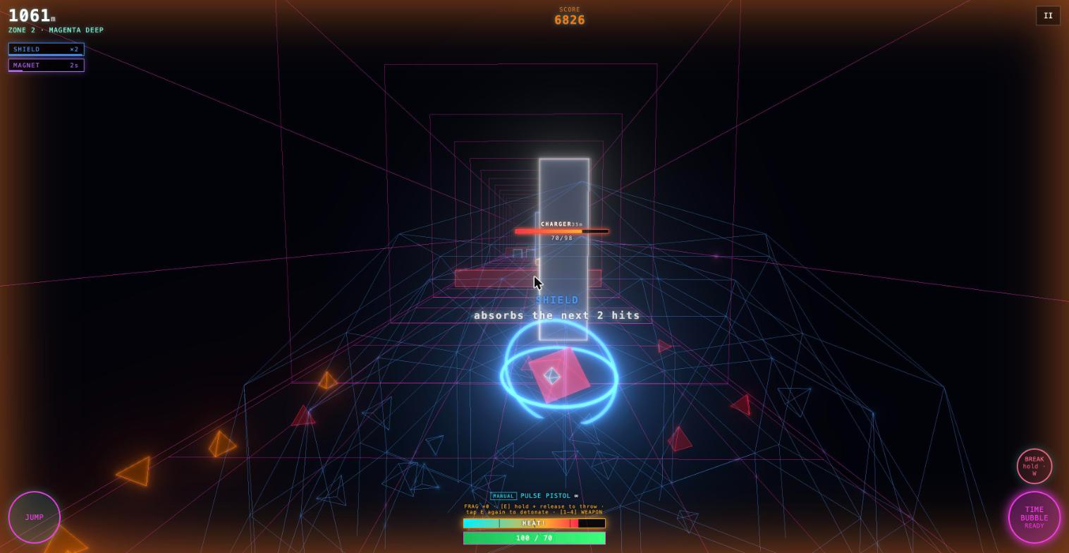 Active power-up chips for SHIELD, OVERCLOCK and MAGNET with their timers
